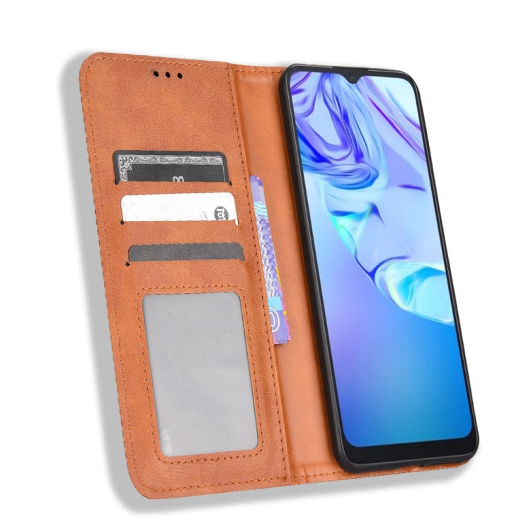 For TCL 30 SE / 30 E / 306 / Sharp Aquos V6 Magnetic Buckle Retro Texture Leather Phone Case