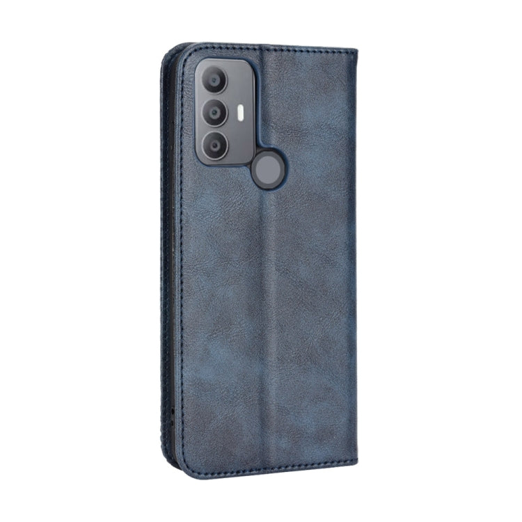 For TCL 30 SE / 30 E / 306 / Sharp Aquos V6 Magnetic Buckle Retro Texture Leather Phone Case