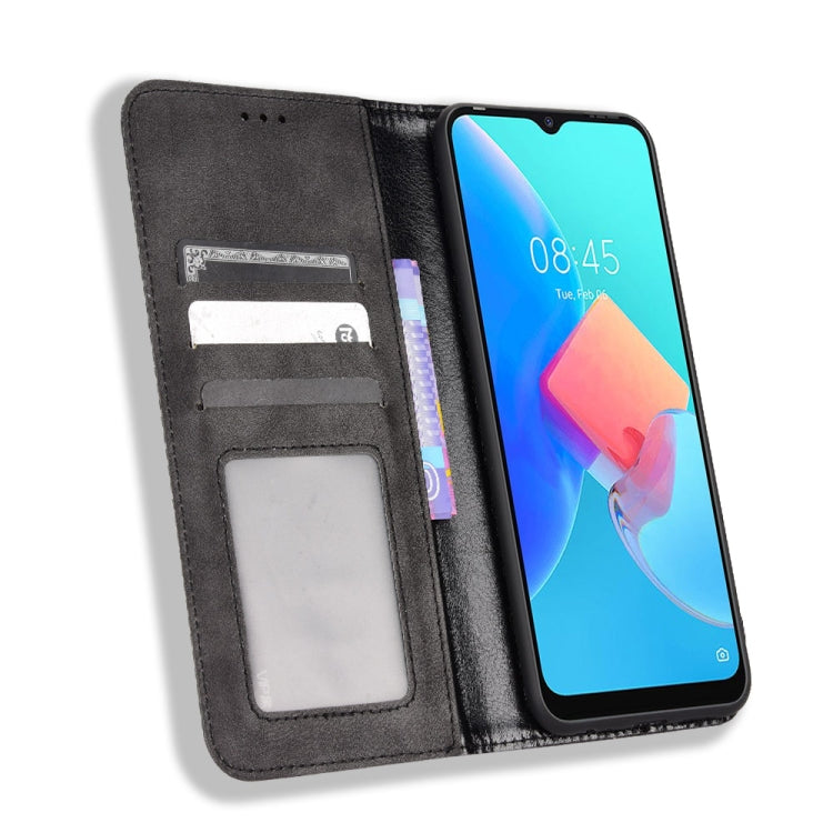 For TECNO Spark Go 2022 / Spark 8C Magnetic Buckle Retro Texture Leather Phone Case