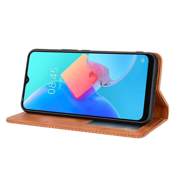 For TECNO Spark Go 2022 / Spark 8C Magnetic Buckle Retro Texture Leather Phone Case