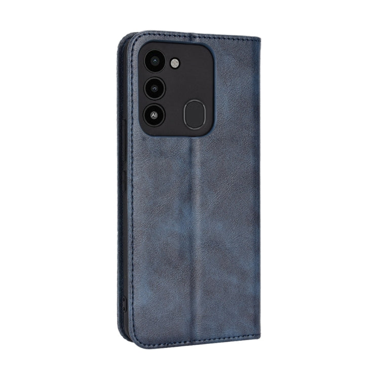 For TECNO Spark Go 2022 / Spark 8C Magnetic Buckle Retro Texture Leather Phone Case