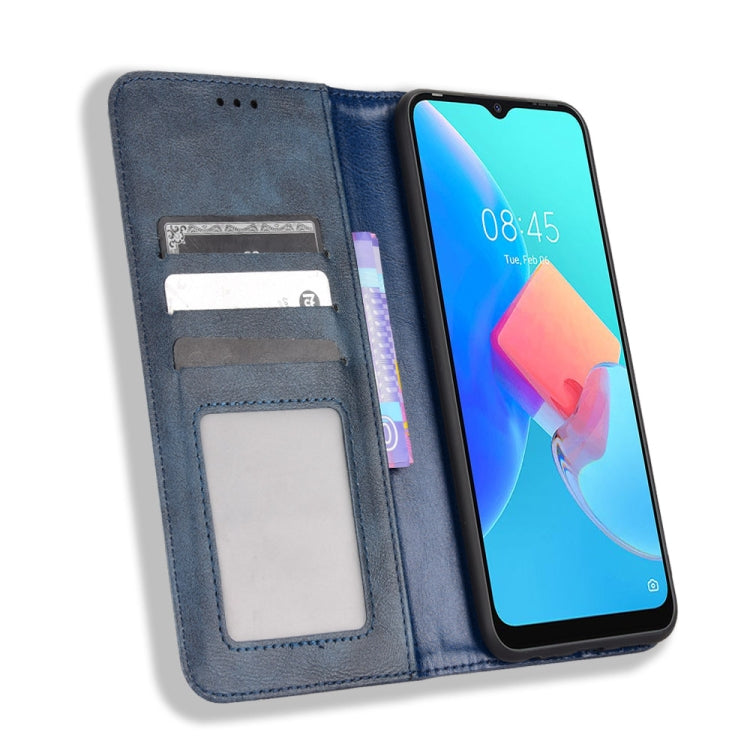 For TECNO Spark Go 2022 / Spark 8C Magnetic Buckle Retro Texture Leather Phone Case