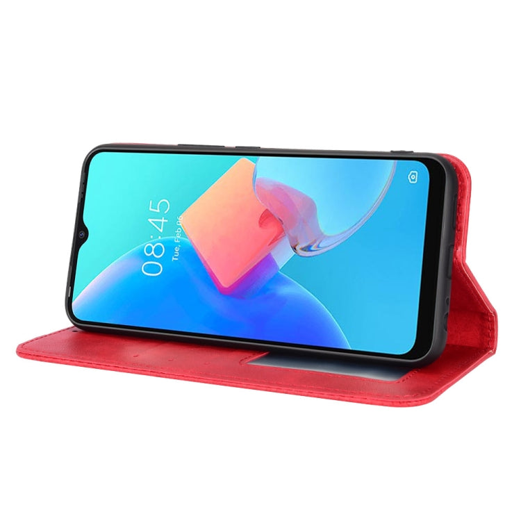 For TECNO Spark Go 2022 / Spark 8C Magnetic Buckle Retro Texture Leather Phone Case