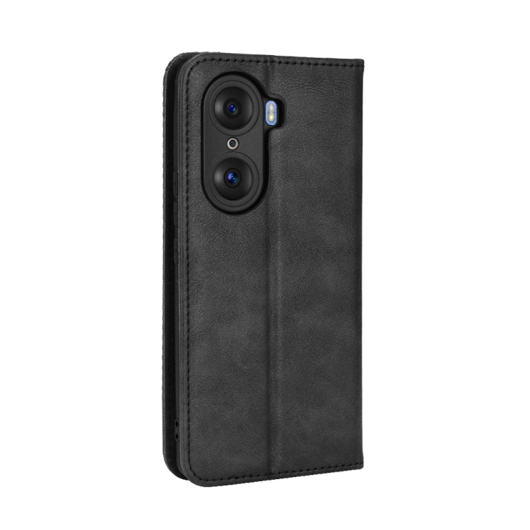 For Honor 60 Magnetic Buckle Retro Texture Leather Phone Case