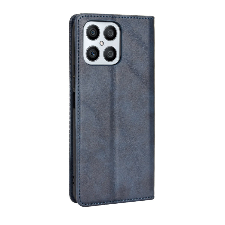 For Honor X8 Magnetic Buckle Retro Texture Leather Phone Case