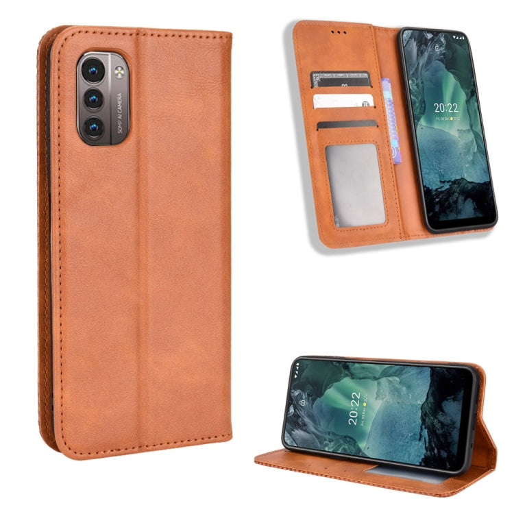 For Nokia G21 / G11 Magnetic Buckle Retro Texture Leather Phone Case