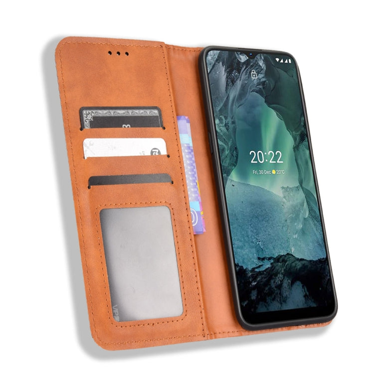 For Nokia G21 / G11 Magnetic Buckle Retro Texture Leather Phone Case