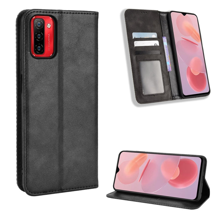 For Ulefone Note 12P Magnetic Buckle Retro Texture Leather Phone Case