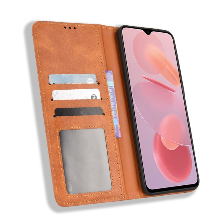 For Ulefone Note 12P Magnetic Buckle Retro Texture Leather Phone Case