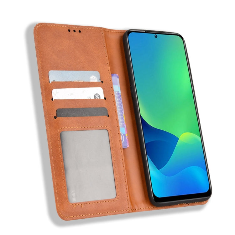 For Ulefone Note 13P Magnetic Buckle Retro Texture Leather Phone Case