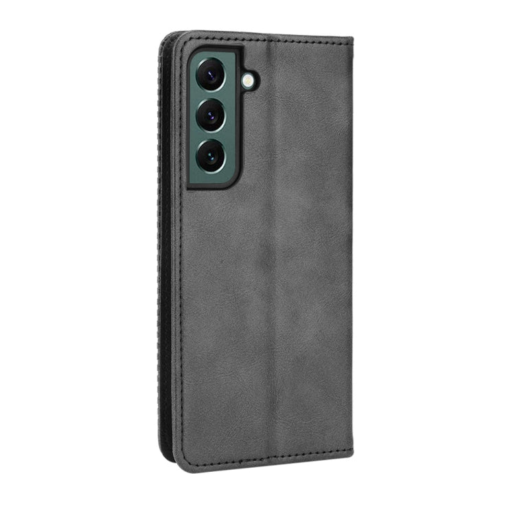 For Samsung Galaxy S22+ 5G Magnetic Buckle Retro Texture Leather Phone Case