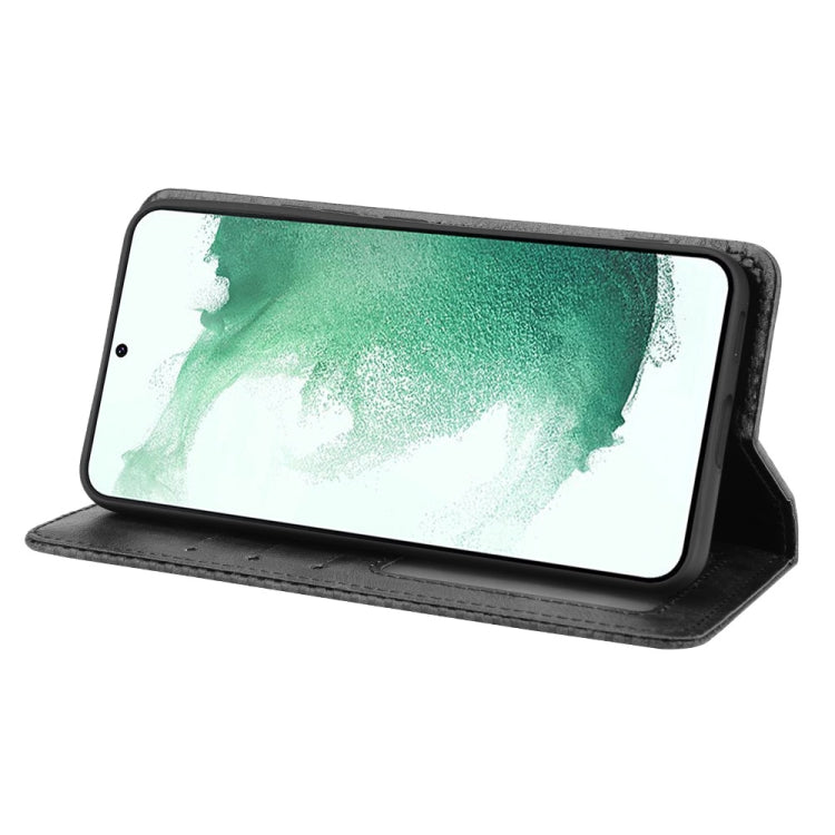 For Samsung Galaxy S22+ 5G Magnetic Buckle Retro Texture Leather Phone Case