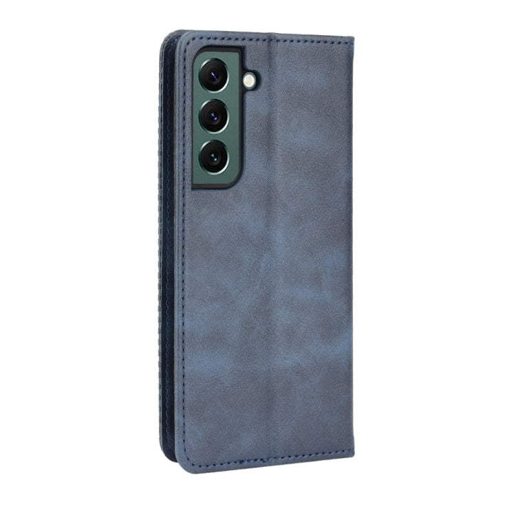 For Samsung Galaxy S22+ 5G Magnetic Buckle Retro Texture Leather Phone Case