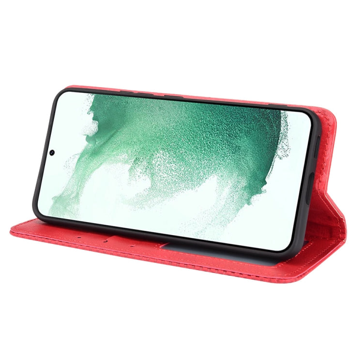 For Samsung Galaxy S22+ 5G Magnetic Buckle Retro Texture Leather Phone Case
