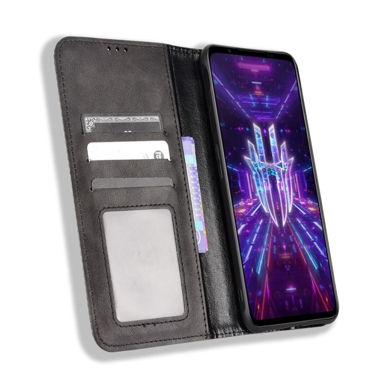 For For ZTE nubia Red Magic 7 Magnetic Buckle Retro Texture Leather Phone Case