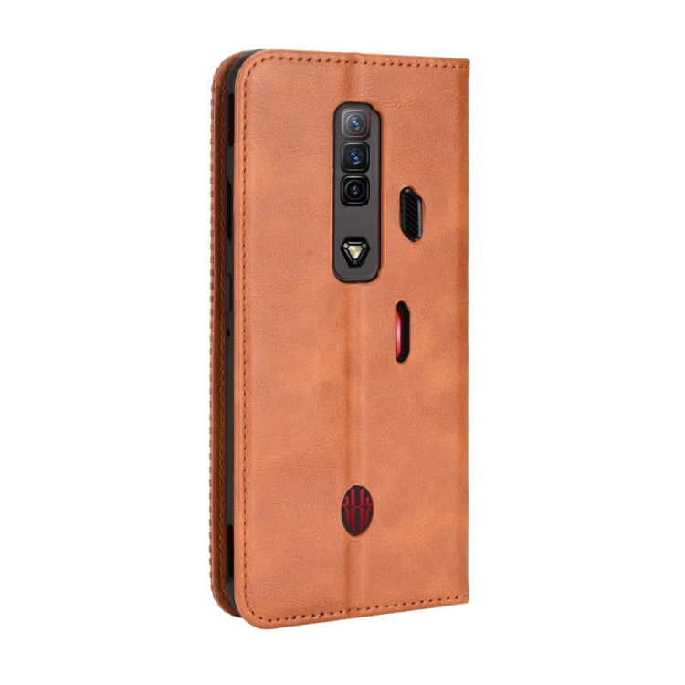 For For ZTE nubia Red Magic 7 Magnetic Buckle Retro Texture Leather Phone Case