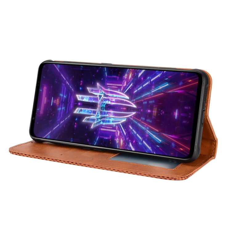 For For ZTE nubia Red Magic 7 Magnetic Buckle Retro Texture Leather Phone Case