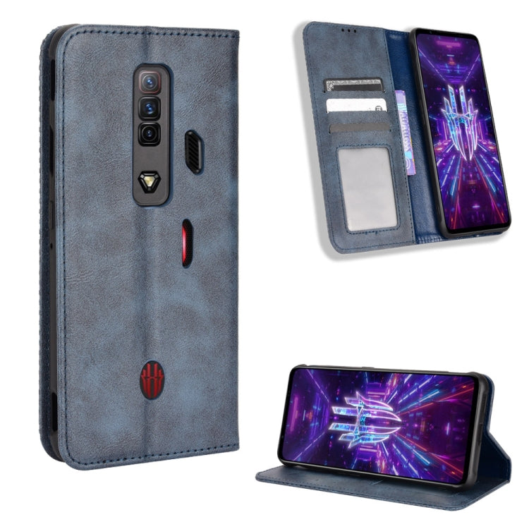For For ZTE nubia Red Magic 7 Magnetic Buckle Retro Texture Leather Phone Case