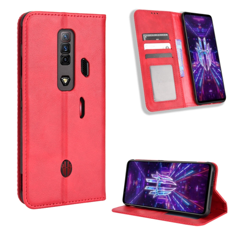 For For ZTE nubia Red Magic 7 Magnetic Buckle Retro Texture Leather Phone Case