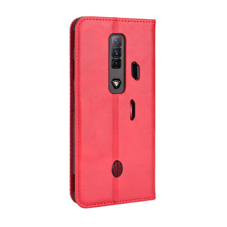 For For ZTE nubia Red Magic 7 Magnetic Buckle Retro Texture Leather Phone Case