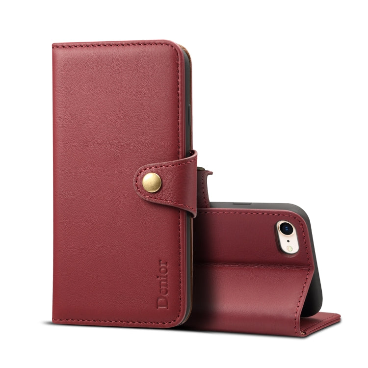 For iPhone 7 / 8 Denior V2 Luxury Car Cowhide Horizontal Flip Leather Case with Wallet