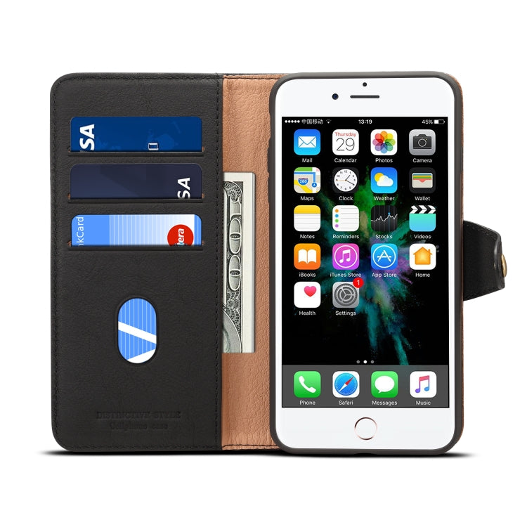 For iPhone 7 Plus / 8 Plus Denior V2 Luxury Car Cowhide Horizontal Flip Leather Case with Wallet
