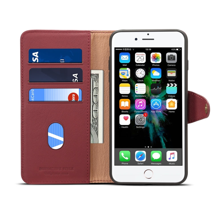 For iPhone 7 Plus / 8 Plus Denior V2 Luxury Car Cowhide Horizontal Flip Leather Case with Wallet