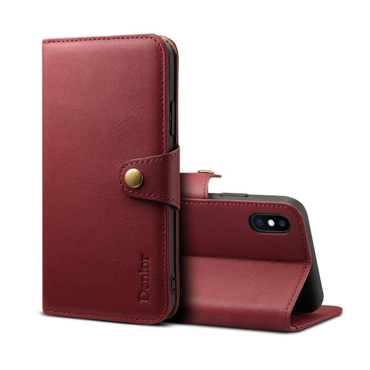 For iPhone X / XS Denior V2 Luxury Car Cowhide Horizontal Flip Leather Case with Wallet