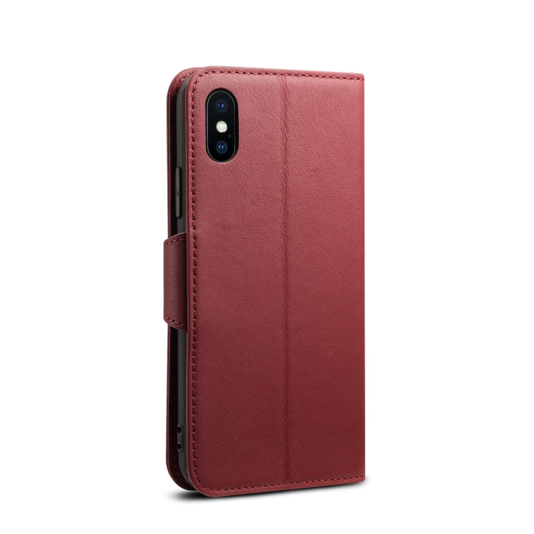 For iPhone X / XS Denior V2 Luxury Car Cowhide Horizontal Flip Leather Case with Wallet