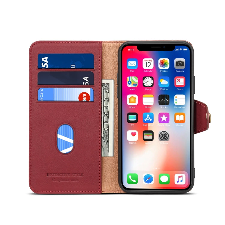 For iPhone X / XS Denior V2 Luxury Car Cowhide Horizontal Flip Leather Case with Wallet