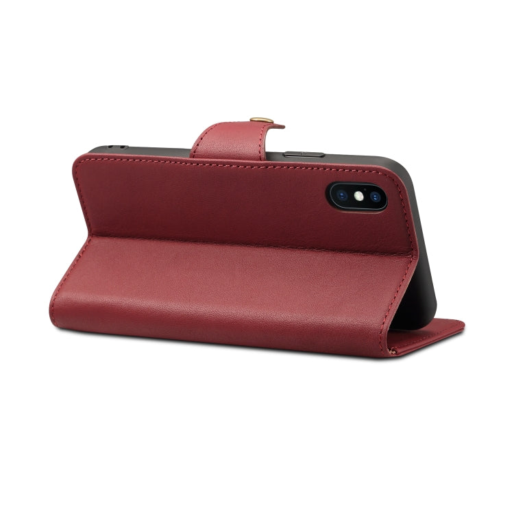 For iPhone X / XS Denior V2 Luxury Car Cowhide Horizontal Flip Leather Case with Wallet