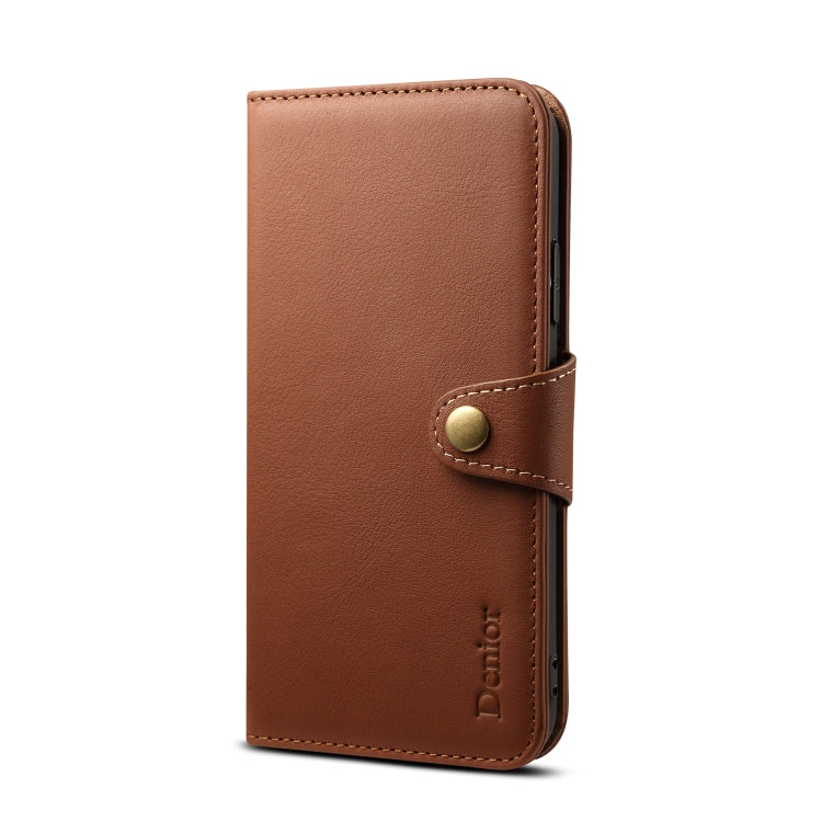 For iPhone XS Max Denior V2 Luxury Car Cowhide Horizontal Flip Leather Case with Wallet