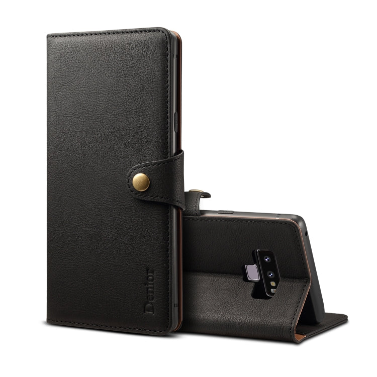 For Galaxy Note9 Denior V2 Luxury Car Cowhide Horizontal Flip Leather Case with Wallet