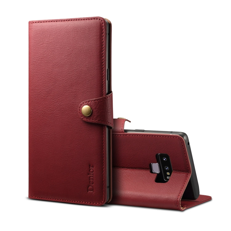 For Galaxy Note9 Denior V2 Luxury Car Cowhide Horizontal Flip Leather Case with Wallet