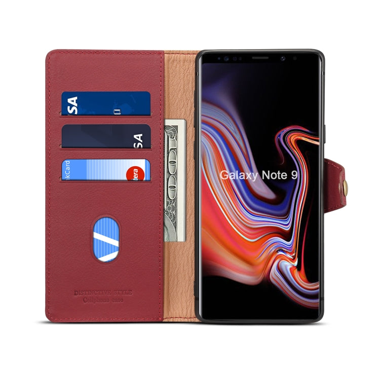 For Galaxy Note9 Denior V2 Luxury Car Cowhide Horizontal Flip Leather Case with Wallet