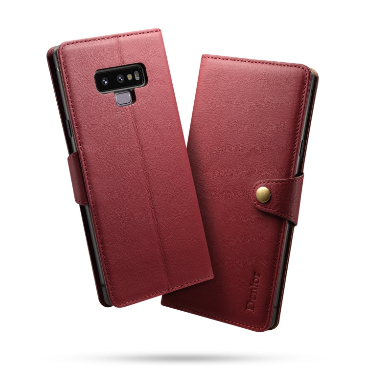For Galaxy Note9 Denior V2 Luxury Car Cowhide Horizontal Flip Leather Case with Wallet