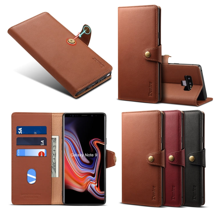 For Galaxy Note9 Denior V2 Luxury Car Cowhide Horizontal Flip Leather Case with Wallet