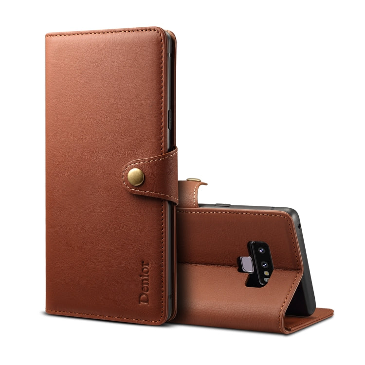 For Galaxy Note9 Denior V2 Luxury Car Cowhide Horizontal Flip Leather Case with Wallet