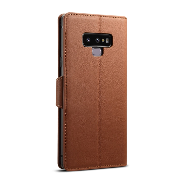 For Galaxy Note9 Denior V2 Luxury Car Cowhide Horizontal Flip Leather Case with Wallet
