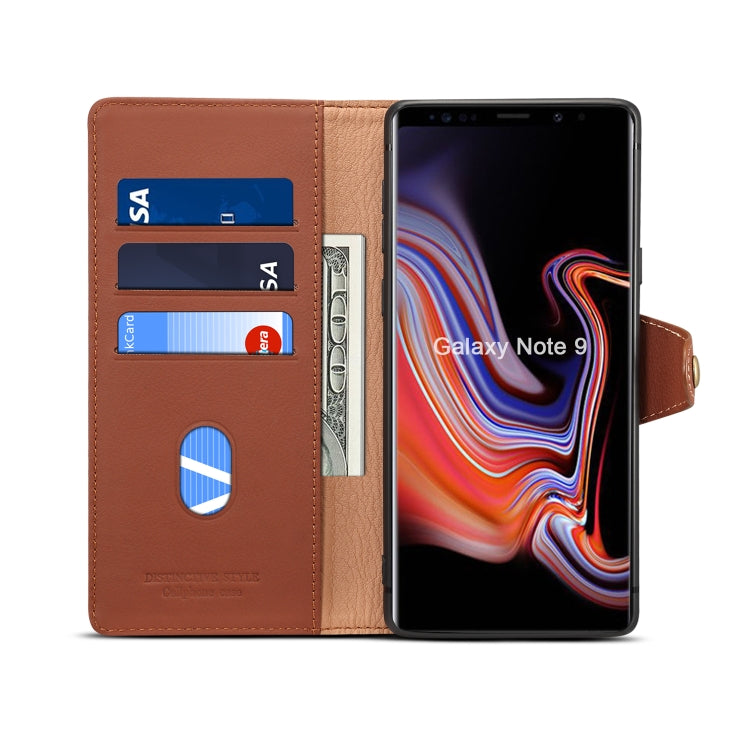 For Galaxy Note9 Denior V2 Luxury Car Cowhide Horizontal Flip Leather Case with Wallet