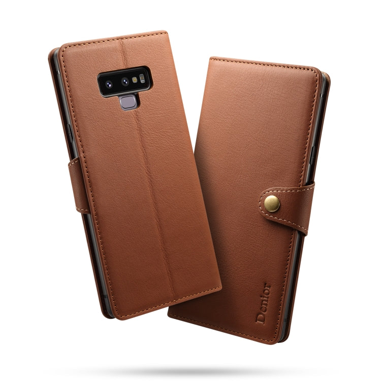 For Galaxy Note9 Denior V2 Luxury Car Cowhide Horizontal Flip Leather Case with Wallet