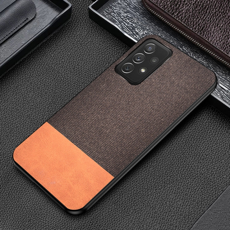 For Samsung Galaxy A13 4G Shockproof Splicing PU + Cloth Protective Case