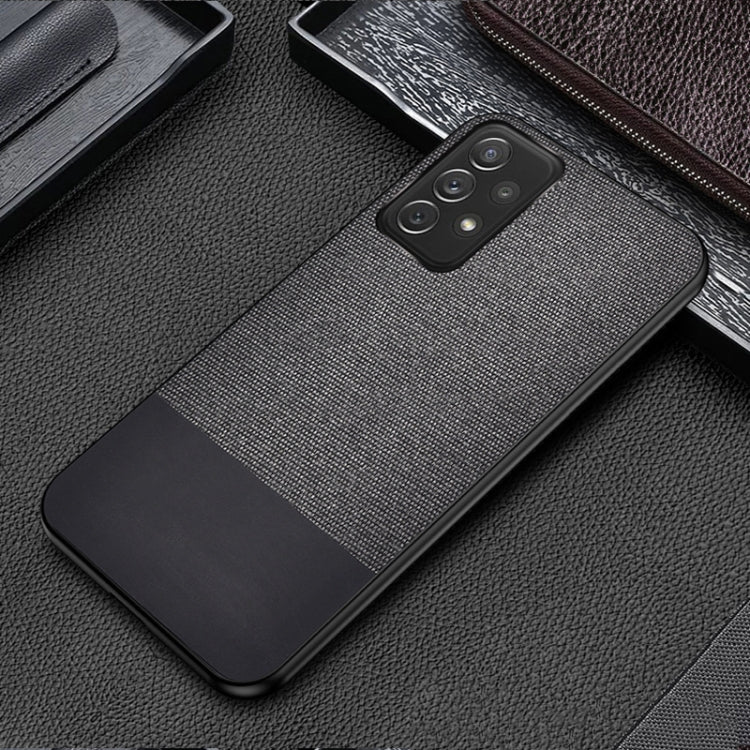 For Samsung Galaxy A73 5G Shockproof Splicing PU + Cloth Protective Case