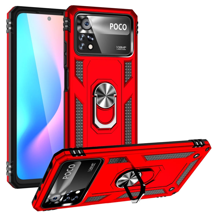 For Xiaomi Poco X4 Pro 5G Shockproof TPU + PC Phone Case with Holder