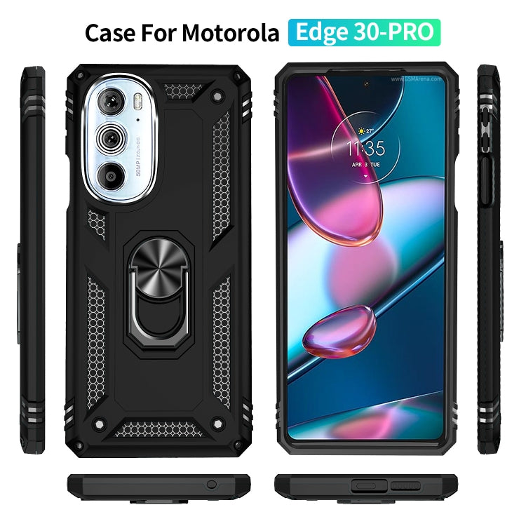 For Motorola Edge 30 Pro Shockproof TPU + PC Phone Case with Holder