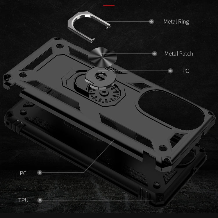 For Motorola Edge 30 Pro Shockproof TPU + PC Phone Case with Holder