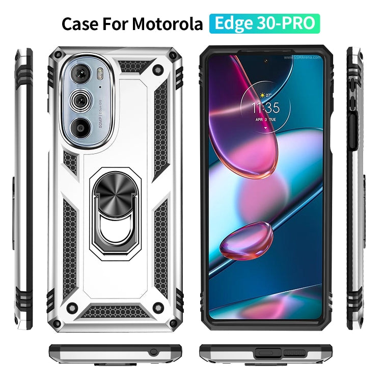 For Motorola Edge 30 Pro Shockproof TPU + PC Phone Case with Holder
