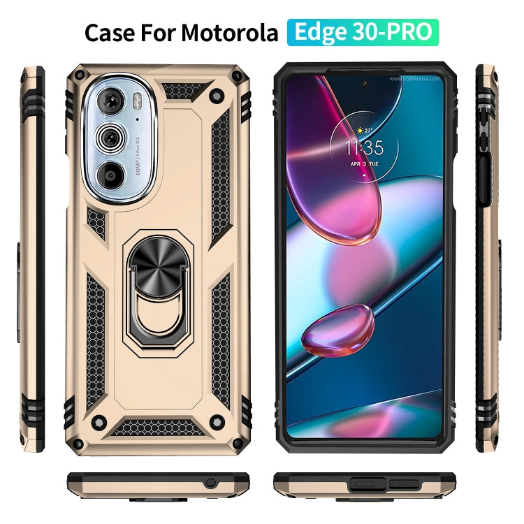For Motorola Edge 30 Pro Shockproof TPU + PC Phone Case with Holder