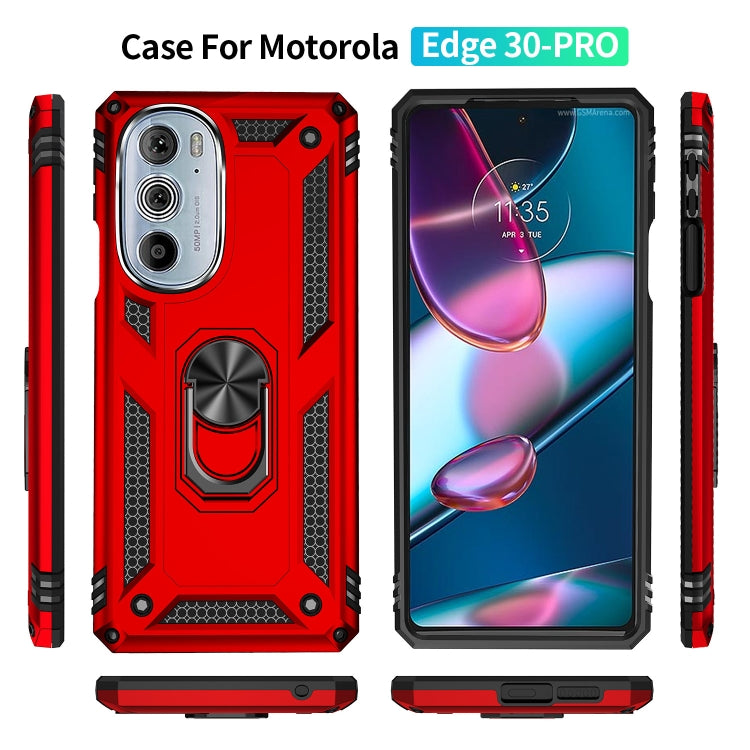 For Motorola Edge 30 Pro Shockproof TPU + PC Phone Case with Holder