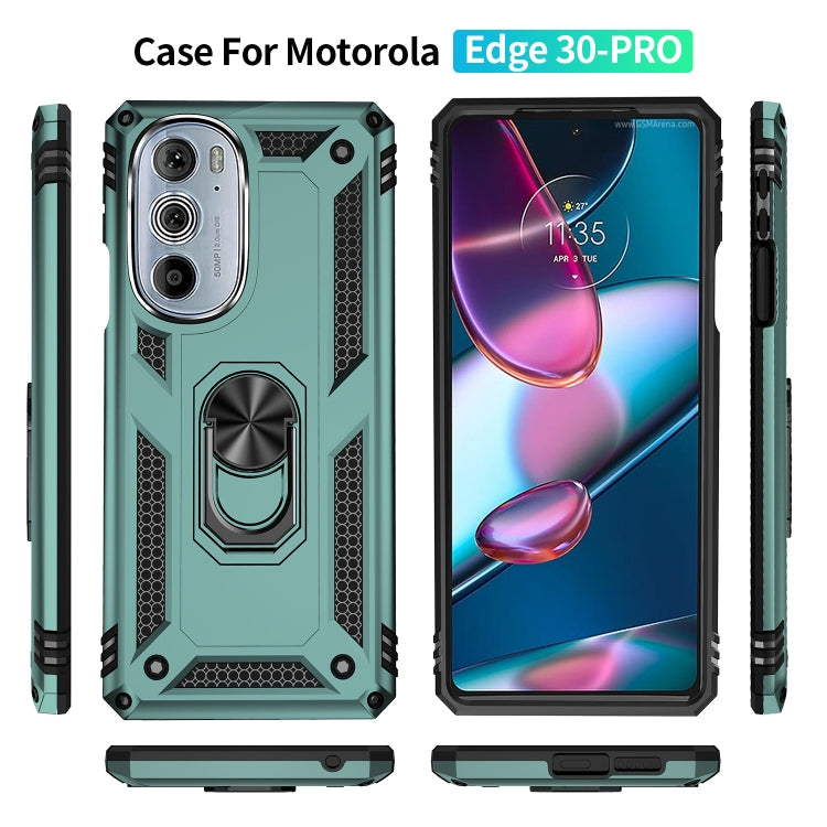 For Motorola Edge 30 Pro Shockproof TPU + PC Phone Case with Holder